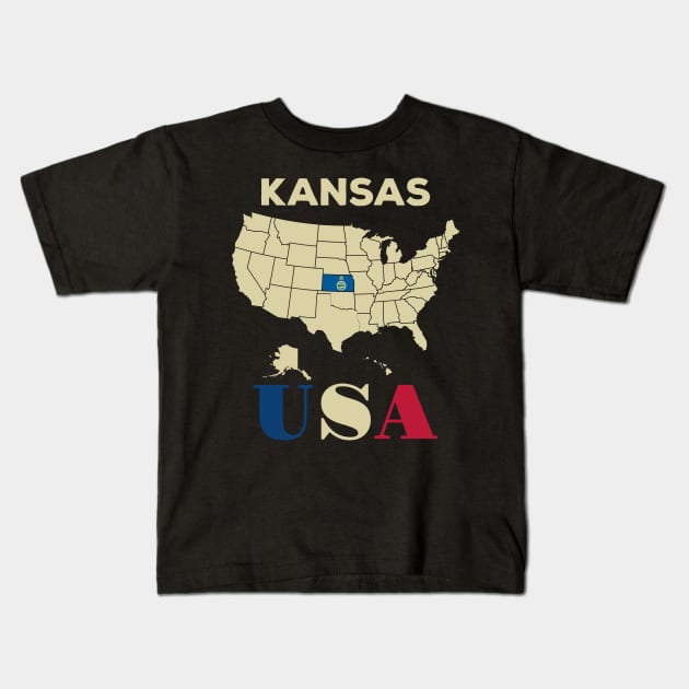 Kansas Kids T-Shirt by Cuteepi